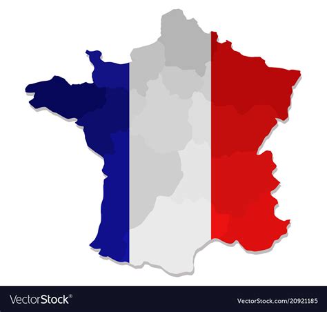 Prior to the revolution, france had traditionally. France map with flag Royalty Free Vector Image