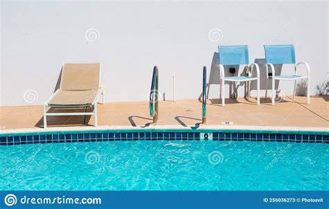 Summer Sunlounger At The Swimming Pool Vacation Concept Stock Image
