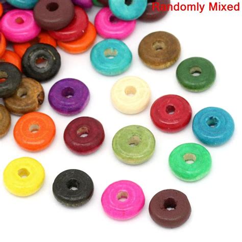 Doreenbeads 500pcs Mixed Round Circle Ring Wood Spacer Beads 10mm 3