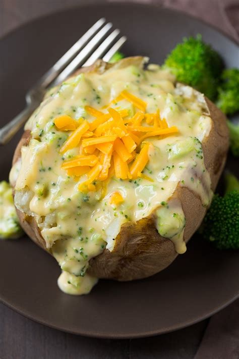 Then add some olive oil and sprinkle. Baked Potatoes with Broccoli Cheese Sauce - Cooking Classy