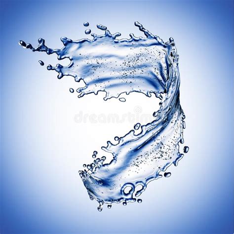 Blue Water Splash Isolated On Blue Background Stock Illustration