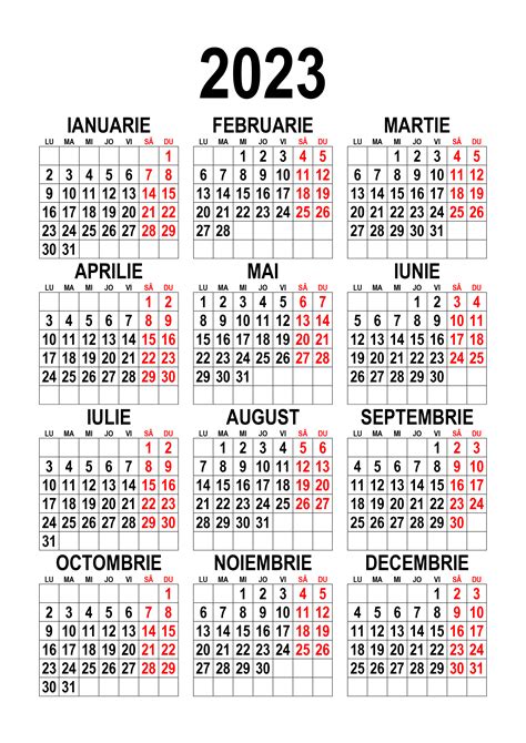 Calendarul 2023 Calendarulsu