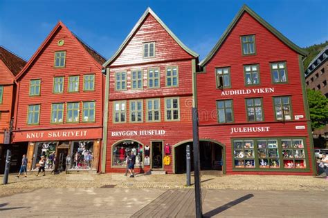 View Of The Bryggen Series Of Hanseatic Buildings Bergen Norway