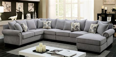Skyler Sectional Living Room Set Gray Furniture Of America