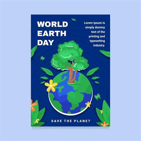 World Earth Day Poster Template 5860237 Vector Art At Vecteezy