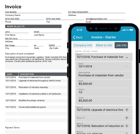 digital invoice template goformz