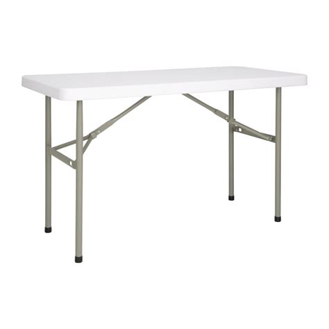 Bolero Pe Rectangular Folding Table White 4ft Single Raynor Hygiene