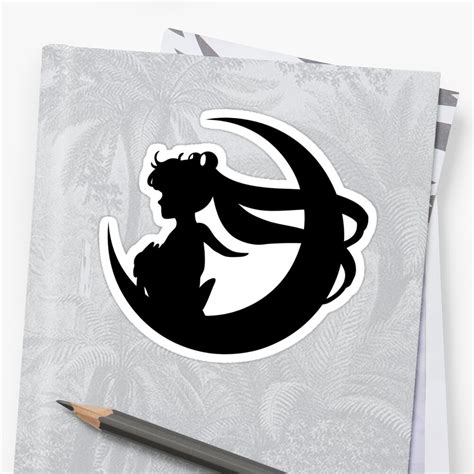 Unique sailor moon silhouette posters designed and sold by artists. "Sailor Moon Silhouette - Black " Sticker by Ranefea ...