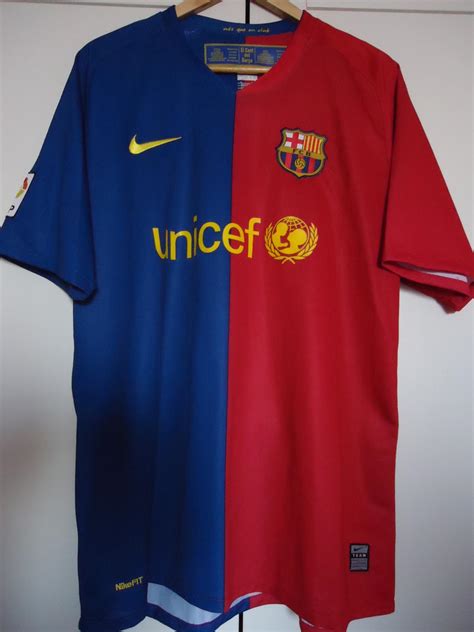 Barcelona Home Football Shirt 2008 2009 Sponsored By Unicef