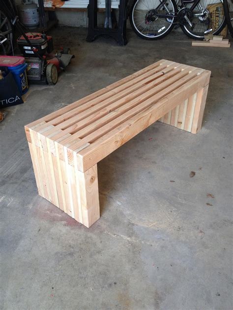 I've built your double chair bench with table. Simple Bench Plans Outdoor Furniture DIY 2x4 lumber Patio ...