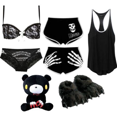 sexy skull girl outfit black underwear short tank punk rock emo ddlg outfits
