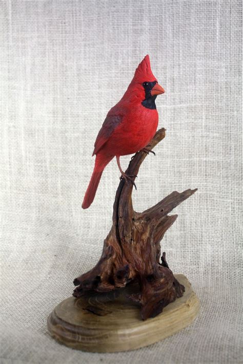 Northern Cardinal Wood Carving Hand Carved Bird Bird Etsy Bird