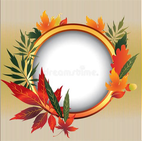 Vector Frame With Autumn Leafs Thanksgiving Stock Vector