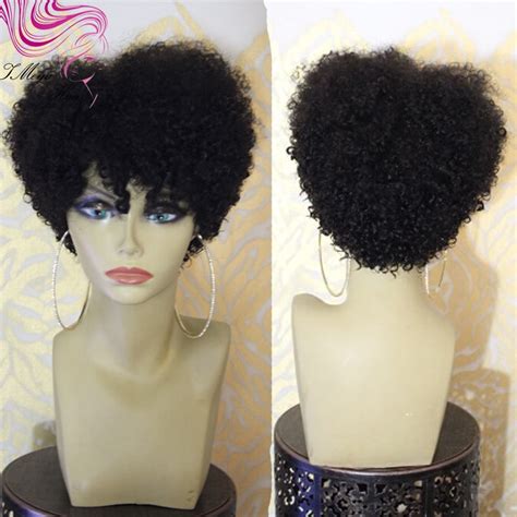 2016 Hot Brazilian Short Afro Kinky Curly Full Lace Wigs Glueless Lace