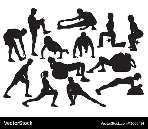 Stretching Activity Silhouette Royalty Free Vector Image