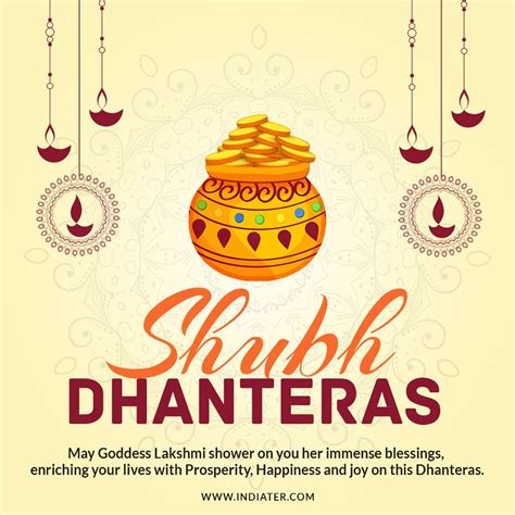 Shubh Dhanteras Wishes Greeting Card With Best Quote Indiater Shubh