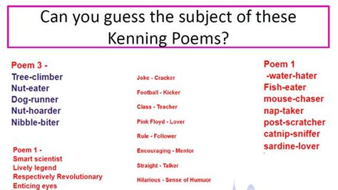 Year 4 Can You Guess The Subject Of These Kenning Poems Shoreditch