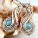 Rock N Wrapsady Larimar Herringbone Wire Wrap Earrings Etsy