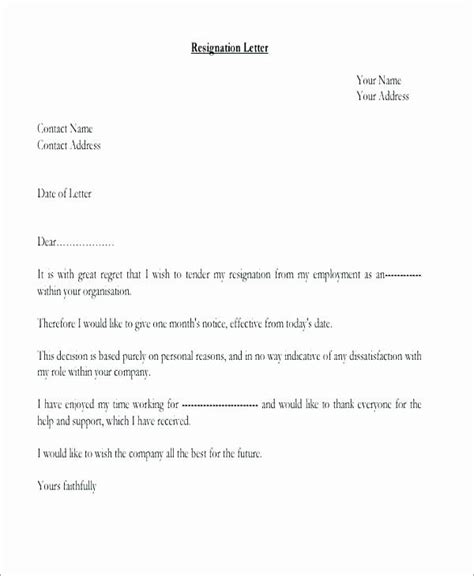 Letter Of Resignation Sample For Personal Reasons Retelq