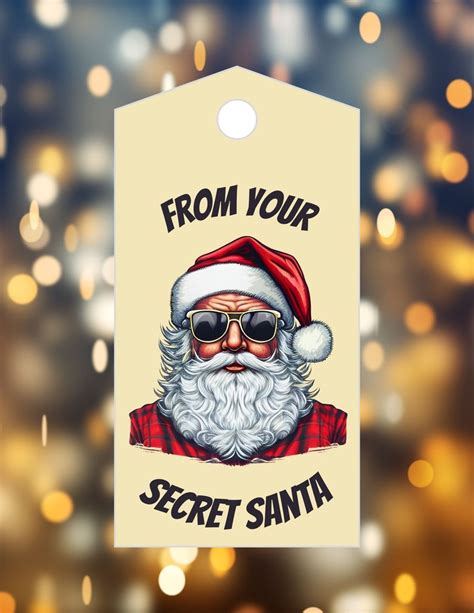 santa t labels secret santa printable tags ideal for etsy