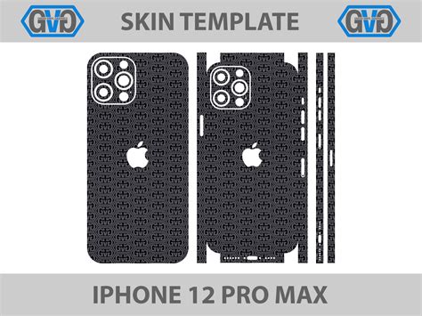Iphone 12 Pro Max Skin Template File Vector Template For Etsy