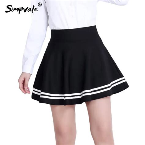 Simpvale Sweet Pleated Skirts Women Preppy Style Mini High Waist Skirt Girls Vintage White