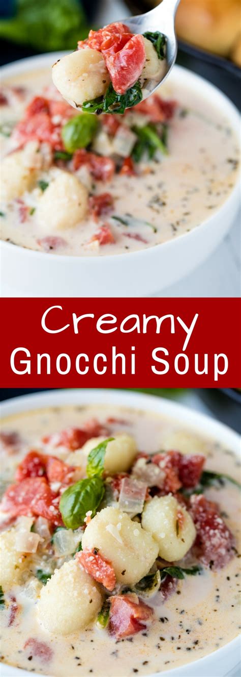 Creamy Spinach Tomato Gnocchi Soup