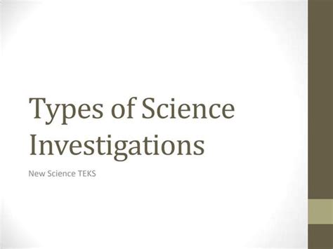 Ppt Science U1 Lesson 3 Types Of Investigation