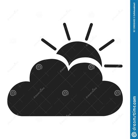 Black Cloud And Sun Stock Vector Illustration Of Cloud 129532432