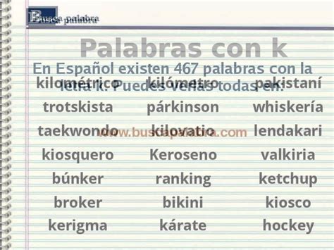 10 Palabras Con K En Español Para Niños Niños Relacionados