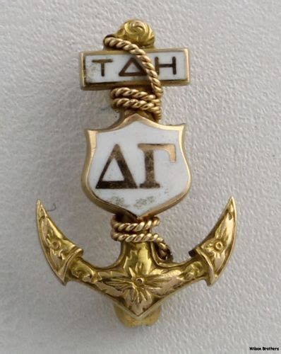 Delta Gamma Vintage 10k Gold Sorority Greek Society Anchor Pin Badge