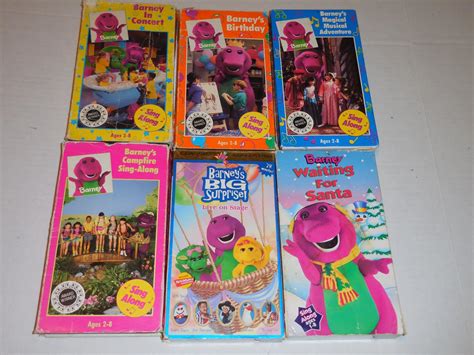 Barney And Friends Purple Dinosaur Vhs Video Lot Of 6 Video Tapes Sing A