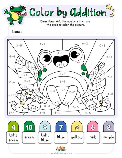 Addition Color By Number Worksheets Free Printable