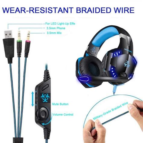 Hunterspider V2 35mm Gaming Headset With Mic Stereo Usb Led Headphones