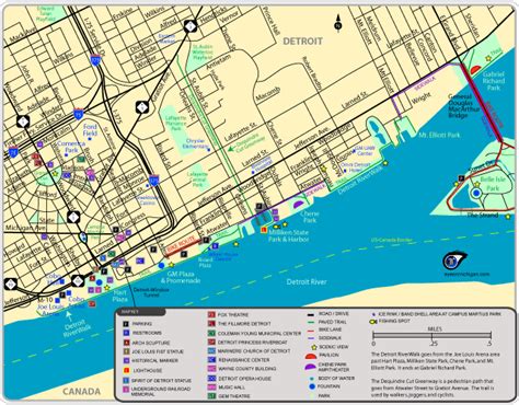 City Of Detroit Downtown Map Free Printable Maps