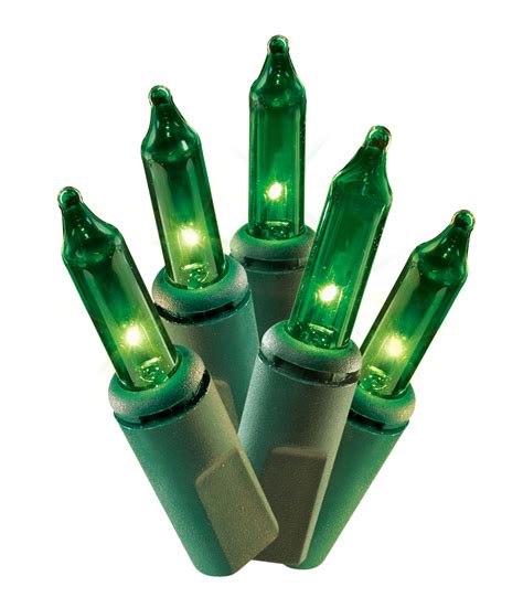 100 Ct Holiday Time Incandescent Green Mini Lights