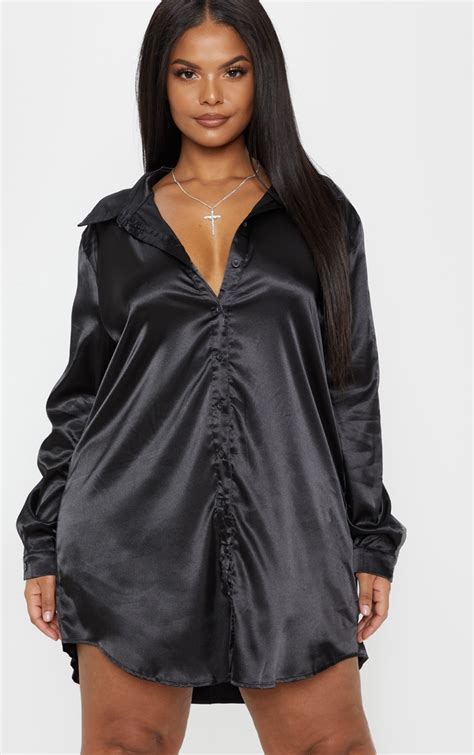 Satin Shirt Plus Size Prettylittlething Ie