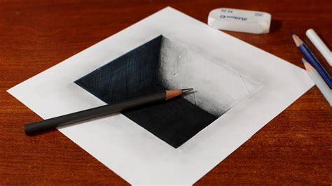 In drawing, you can create the illusion of form by using another element of art called value. How to Draw 3D Square Concrete Hole - Easy 3D Illusion ...