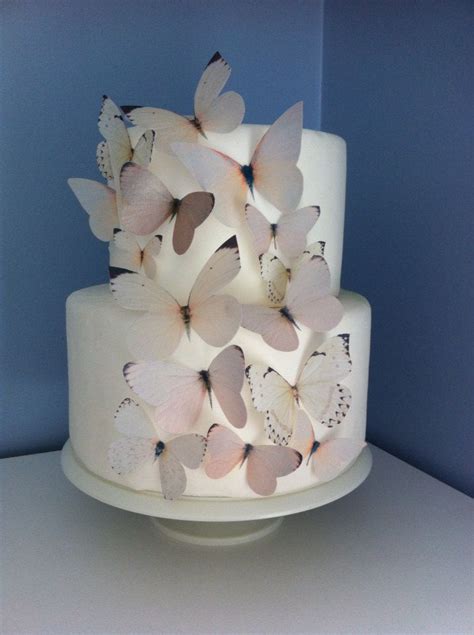 Wedding Cake Topper Edible Butterflies In Ivory Off White Beige