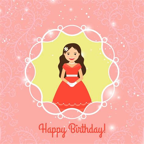 Happy Birthday Card Template With Princess By Smartstartstocker