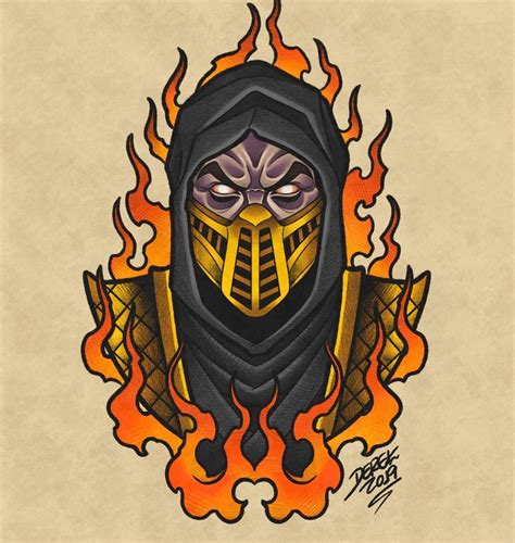 Scorpion Mortal Kombat Tattoo Design Desenhos Old School Ideias