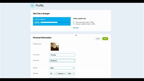 Skype Editting Your Profile And Settings Youtube