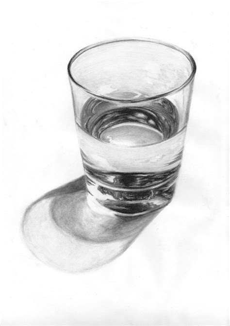 Lasi vettä (Glass of Water), me, pencil & charcoal, 2020 : Art
