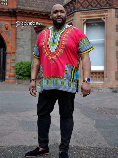 Red Multi Coloured Dashiki Shirt African Clothing Store Jt Aphrique