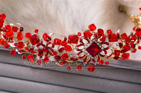 Buy Wholesale Elegant Retro Wedding Jewelry Flower Red Crystal Beads