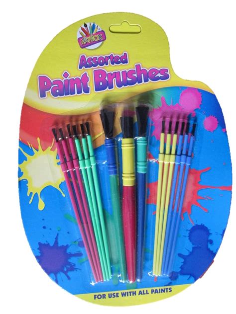 Set Of 15 Assorted Size Kids Paint Brushes Children Child Brush