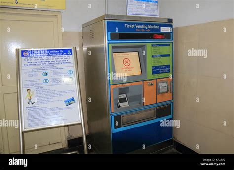 New Delhi Subway Ticket Vending Machine At Lal Quila Station In New