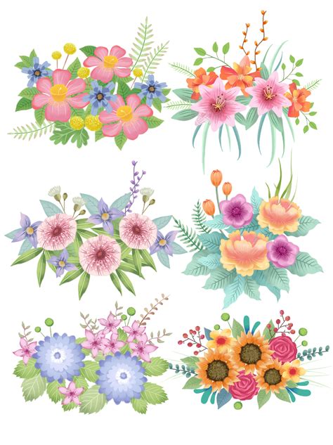 √ Painted Flowers Png