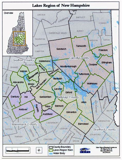 New Hampshire Lakes Region Map