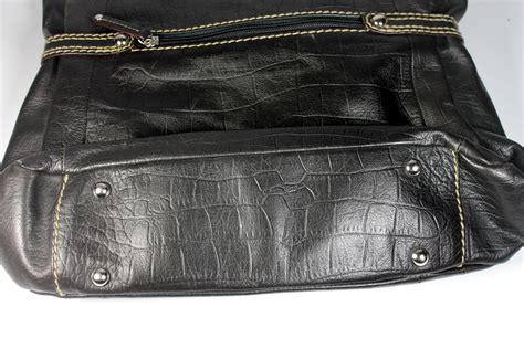 Black Leather Tote Bag Tignanello Handbag Shoulder Bag Carry All